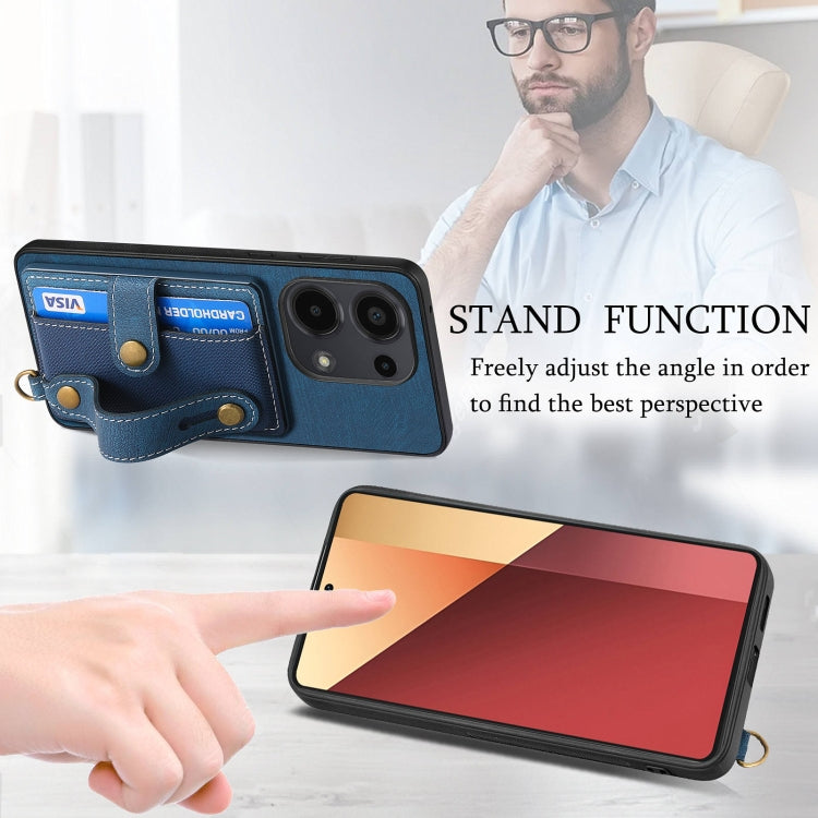 For Xiaomi Redmi Note 13 Pro 4G Retro Cross Wristband Wallet Leather Back Phone Case