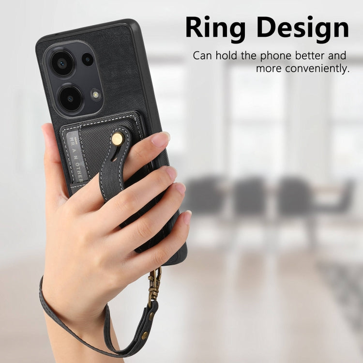 For Xiaomi Redmi Note 13 Pro 4G Retro Cross Wristband Wallet Leather Back Phone Case