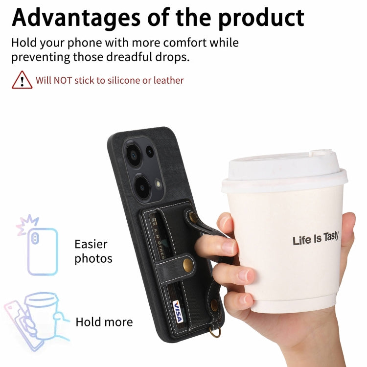 For Xiaomi Redmi Note 13 Pro 4G Retro Cross Wristband Wallet Leather Back Phone Case