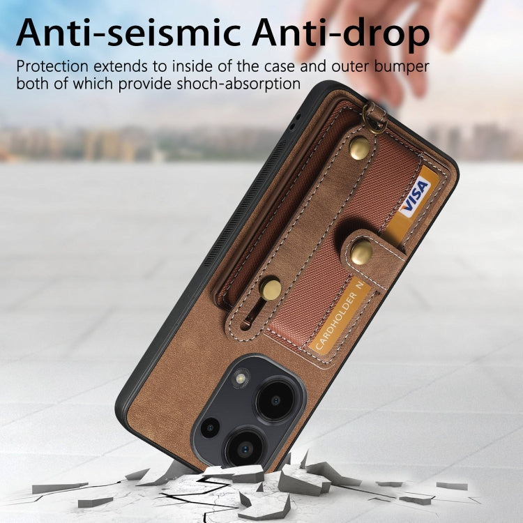 For Xiaomi Redmi Note 13 Pro 4G Retro Cross Wristband Wallet Leather Back Phone Case