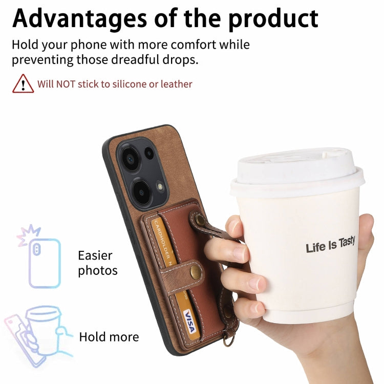 For Xiaomi Redmi Note 13 Pro 4G Retro Cross Wristband Wallet Leather Back Phone Case