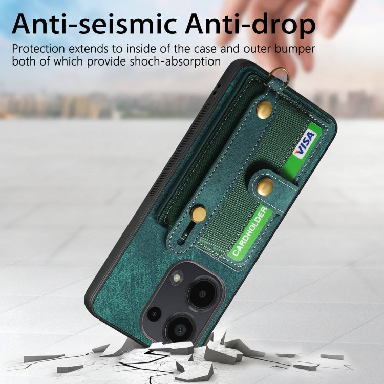 For Xiaomi Redmi Note 13 Pro 4G Retro Cross Wristband Wallet Leather Back Phone Case