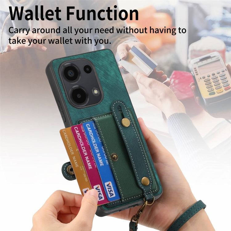 For Xiaomi Redmi Note 13 Pro 4G Retro Cross Wristband Wallet Leather Back Phone Case