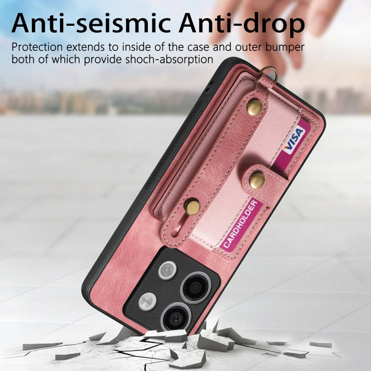 For Xiaomi Redmi Note 13 Pro 5G Retro Cross Wristband Wallet Leather Back Phone Case