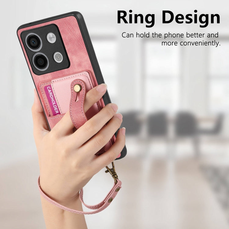 For Xiaomi Redmi Note 13 Pro 5G Retro Cross Wristband Wallet Leather Back Phone Case