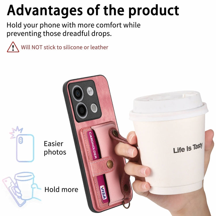 For Xiaomi Redmi Note 13 Pro 5G Retro Cross Wristband Wallet Leather Back Phone Case