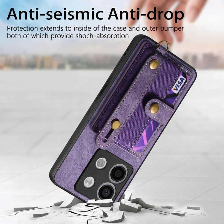 For Xiaomi Redmi Note 13 Pro 5G Retro Cross Wristband Wallet Leather Back Phone Case