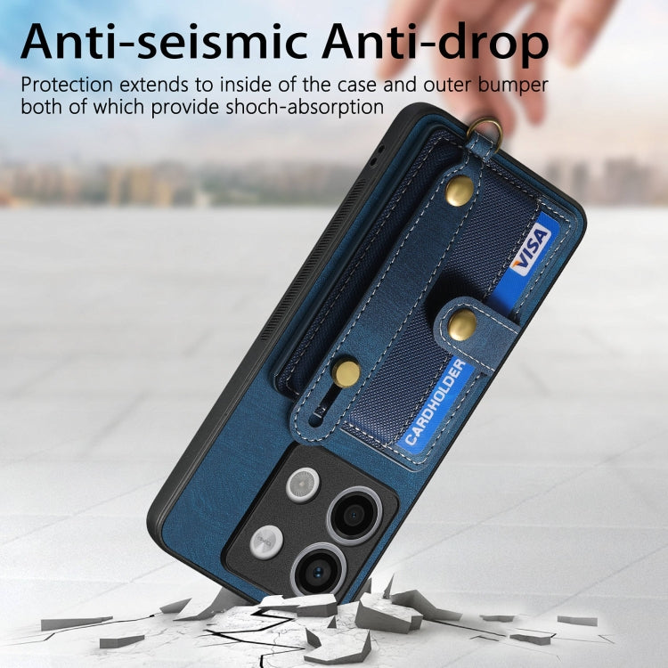 For Xiaomi Redmi Note 13 Pro 5G Retro Cross Wristband Wallet Leather Back Phone Case