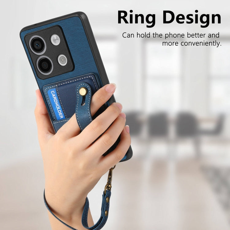 For Xiaomi Redmi Note 13 Pro 5G Retro Cross Wristband Wallet Leather Back Phone Case
