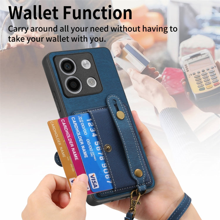 For Xiaomi Redmi Note 13 Pro 5G Retro Cross Wristband Wallet Leather Back Phone Case