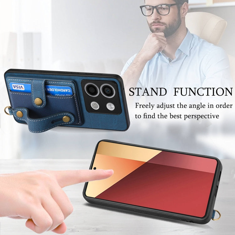 For Xiaomi Redmi Note 13 Pro 5G Retro Cross Wristband Wallet Leather Back Phone Case