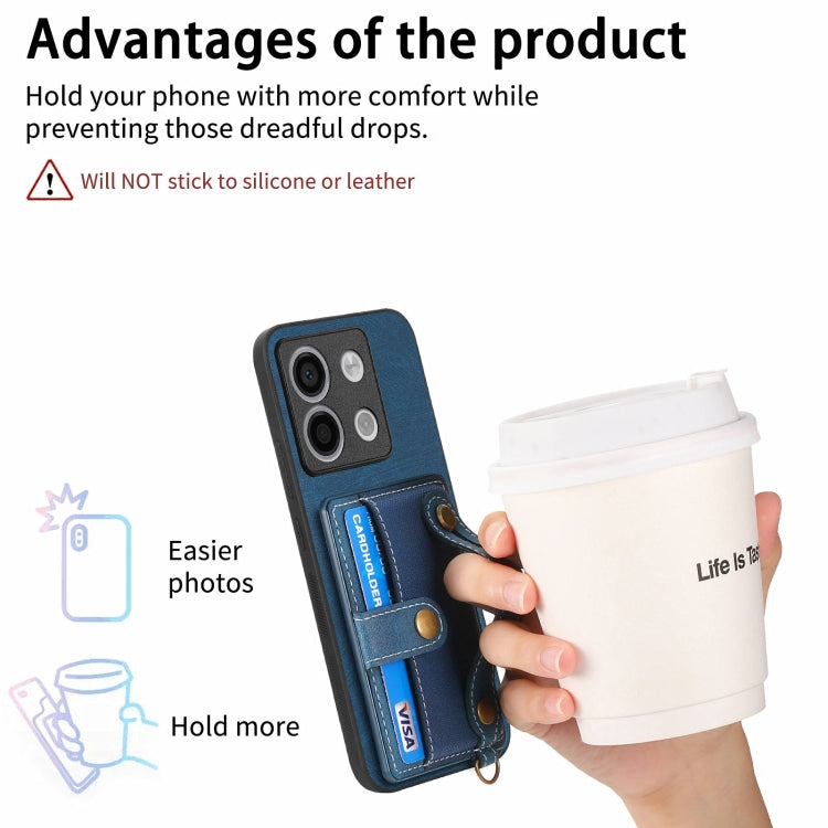 For Xiaomi Redmi Note 13 Pro 5G Retro Cross Wristband Wallet Leather Back Phone Case