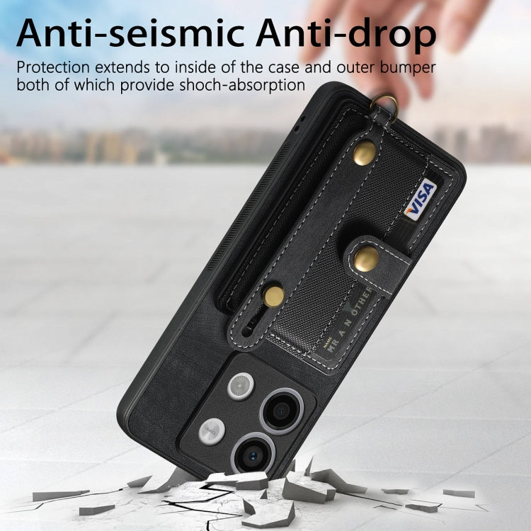 For Xiaomi Redmi Note 13 Pro 5G Retro Cross Wristband Wallet Leather Back Phone Case
