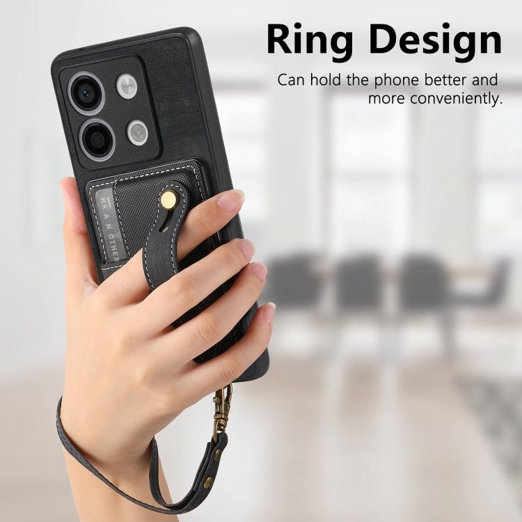 For Xiaomi Redmi Note 13 Pro 5G Retro Cross Wristband Wallet Leather Back Phone Case