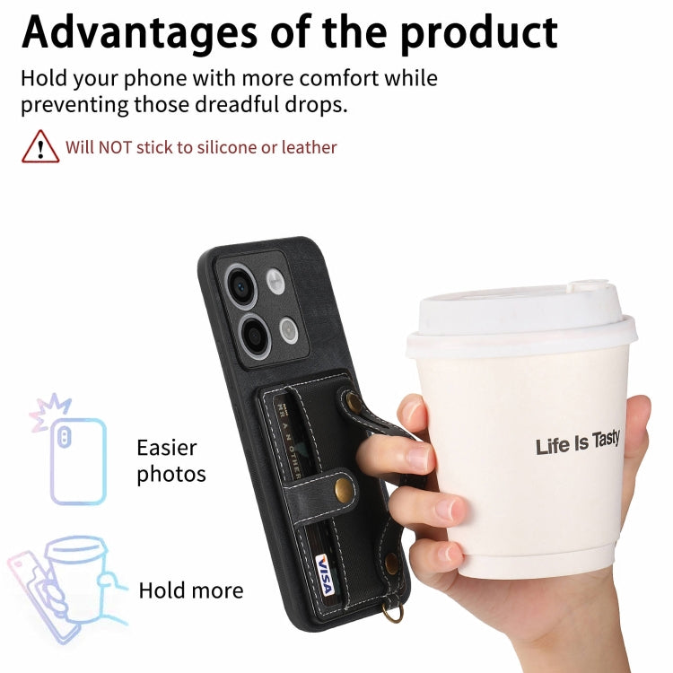For Xiaomi Redmi Note 13 Pro 5G Retro Cross Wristband Wallet Leather Back Phone Case