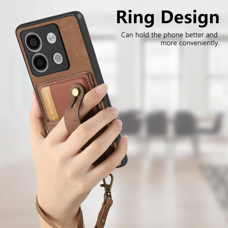 For Xiaomi Redmi Note 13 Pro 5G Retro Cross Wristband Wallet Leather Back Phone Case