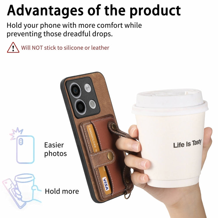 For Xiaomi Redmi Note 13 Pro 5G Retro Cross Wristband Wallet Leather Back Phone Case