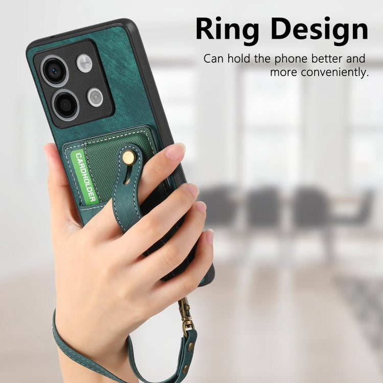 For Xiaomi Redmi Note 13 Pro 5G Retro Cross Wristband Wallet Leather Back Phone Case