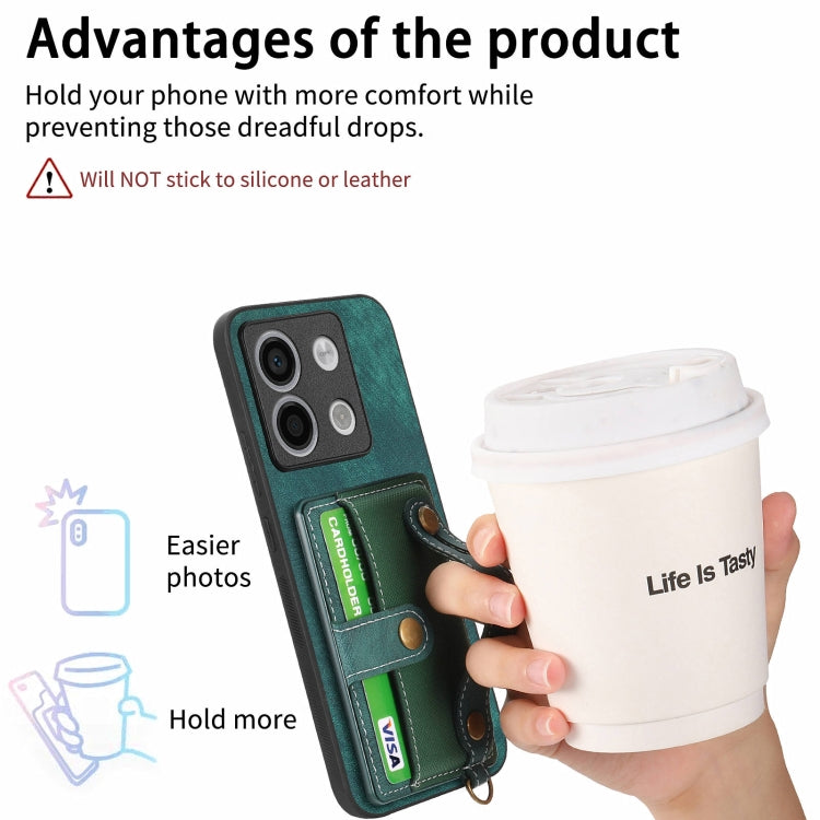 For Xiaomi Redmi Note 13 Pro 5G Retro Cross Wristband Wallet Leather Back Phone Case