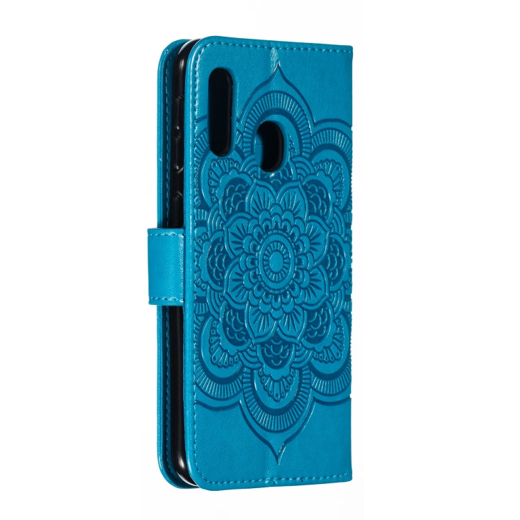 Mandala Embossing Pattern Horizontal Flip Leather Case for Samsung Galaxy A20 & A30, with Holder & Card Slots & Wallet & Photo Frame &  Lanyard