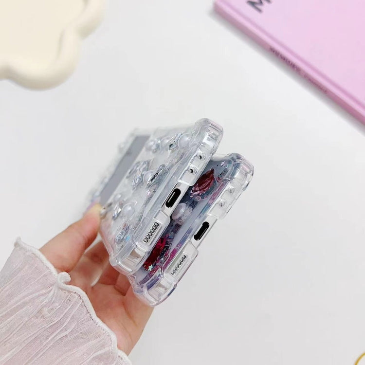 For Samsung Galaxy Z Flip6 / Flip7 FE Pearl Rhinestone TPU Phone Case