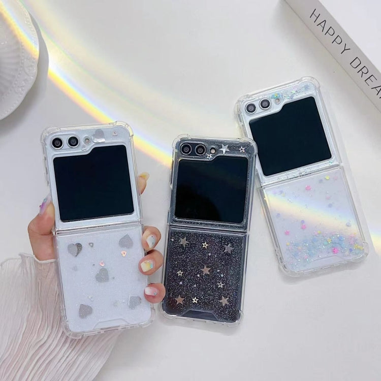 For Samsung Galaxy Z Flip7 FE / Flip6 Star Love Glitter Epoxy TPU Phone Case