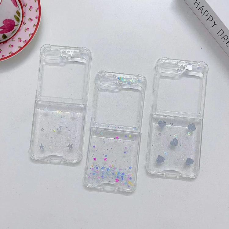 For Samsung Galaxy Z Flip7 FE / Flip6 Star Love Glitter Epoxy TPU Phone Case