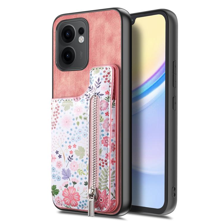 For OPPO Reno13 F Retro Painted Zipper Wallet Back Phone Case