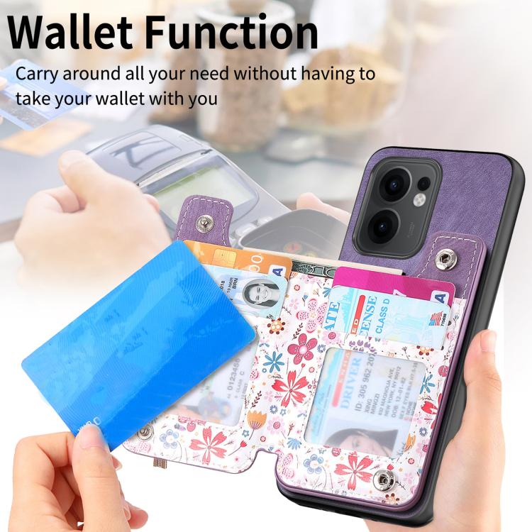 For OPPO Reno13 F Retro Painted Zipper Wallet Back Phone Case