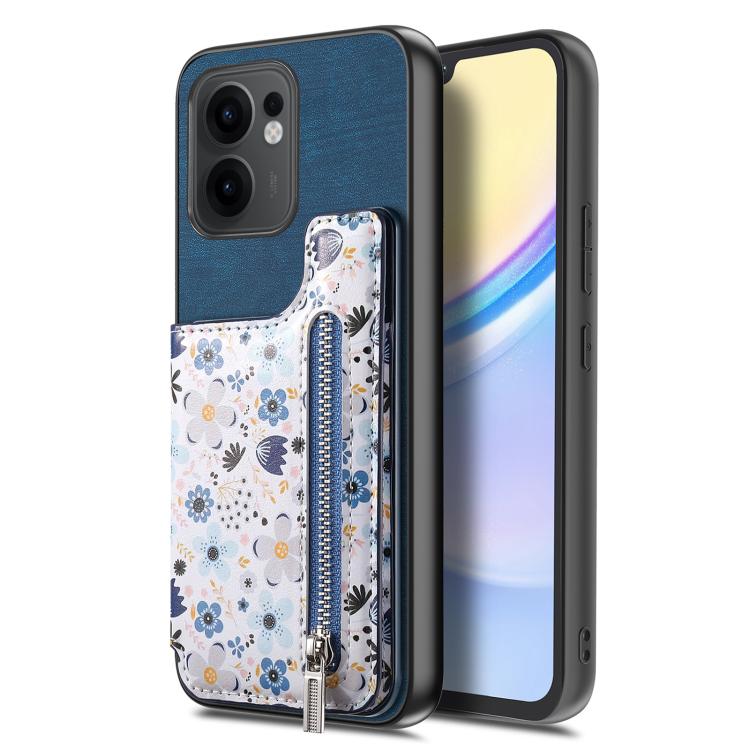 For OPPO Reno13 F Retro Painted Zipper Wallet Back Phone Case