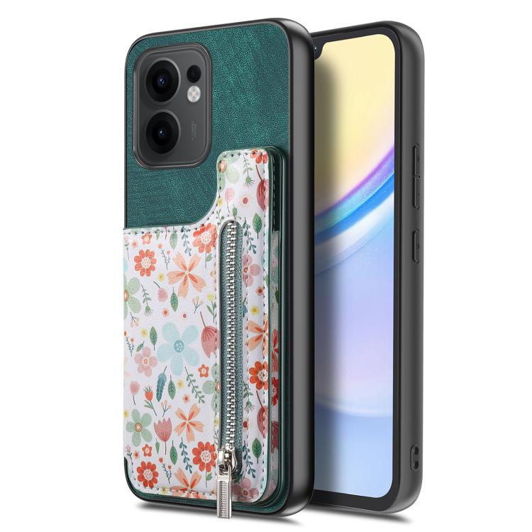 For OPPO Reno13 F Retro Painted Zipper Wallet Back Phone Case