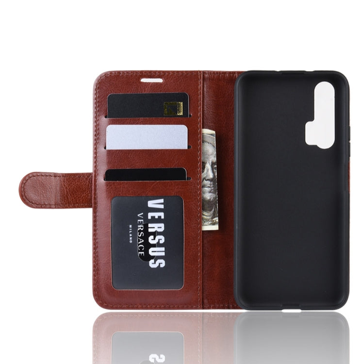 R64 Texture Single Fold Horizontal Flip Leather Case for Huawei Honor 20 Pro, with Holder & Card Slots & Wallet