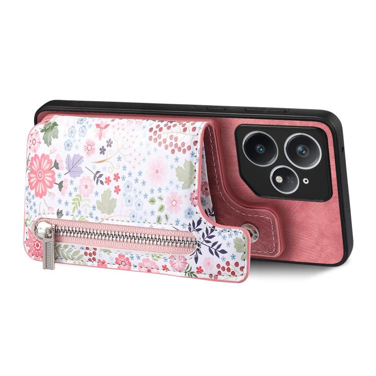 For Realme Neo 7 Retro Painted Zipper Wallet Back Phone Case