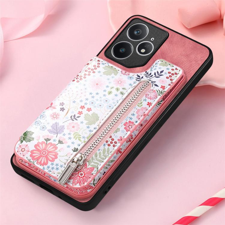 For Realme Neo 7 Retro Painted Zipper Wallet Back Phone Case