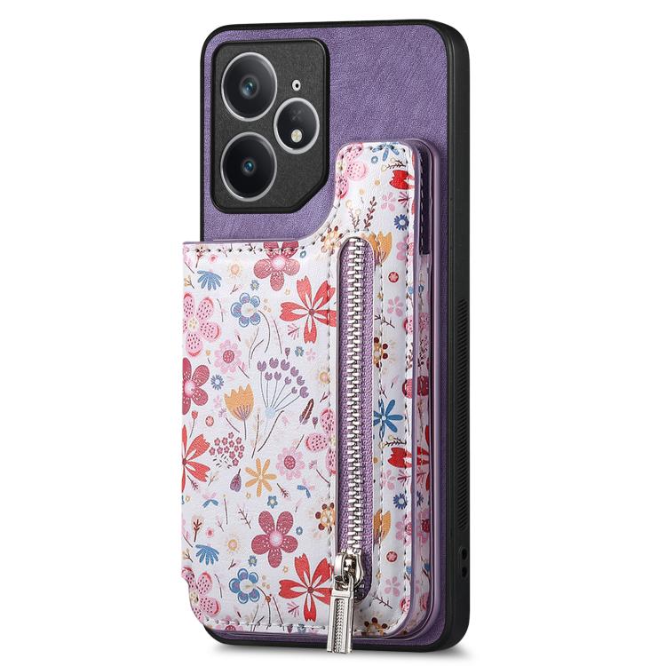 For Realme Neo 7 Retro Painted Zipper Wallet Back Phone Case