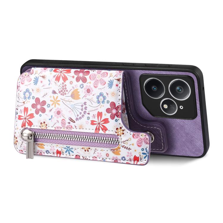 For Realme Neo 7 Retro Painted Zipper Wallet Back Phone Case