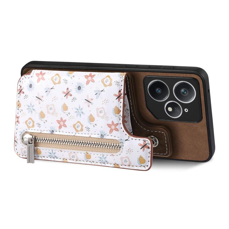For Realme Neo 7 Retro Painted Zipper Wallet Back Phone Case