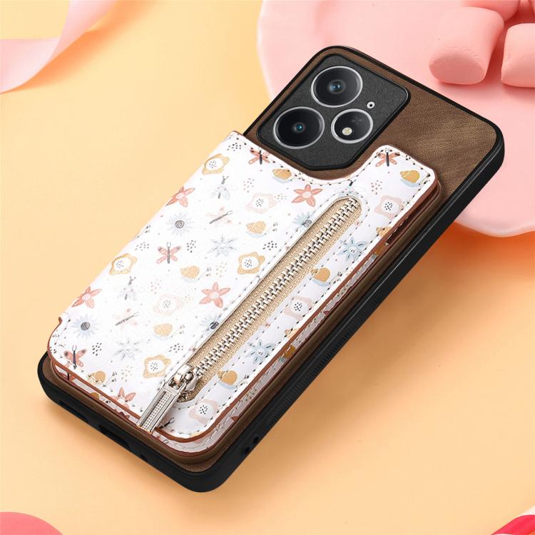 For Realme Neo 7 Retro Painted Zipper Wallet Back Phone Case