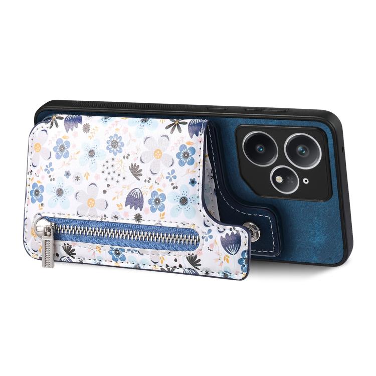 For Realme Neo 7 Retro Painted Zipper Wallet Back Phone Case