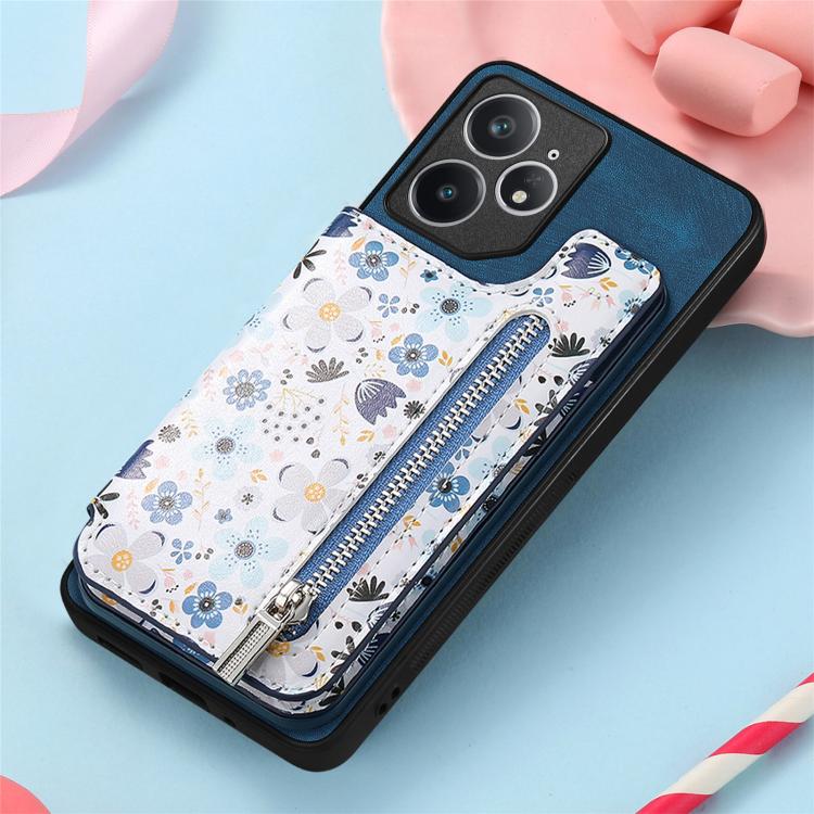For Realme Neo 7 Retro Painted Zipper Wallet Back Phone Case