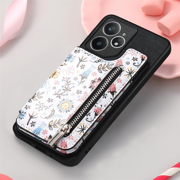 For Realme Neo 7 Retro Painted Zipper Wallet Back Phone Case
