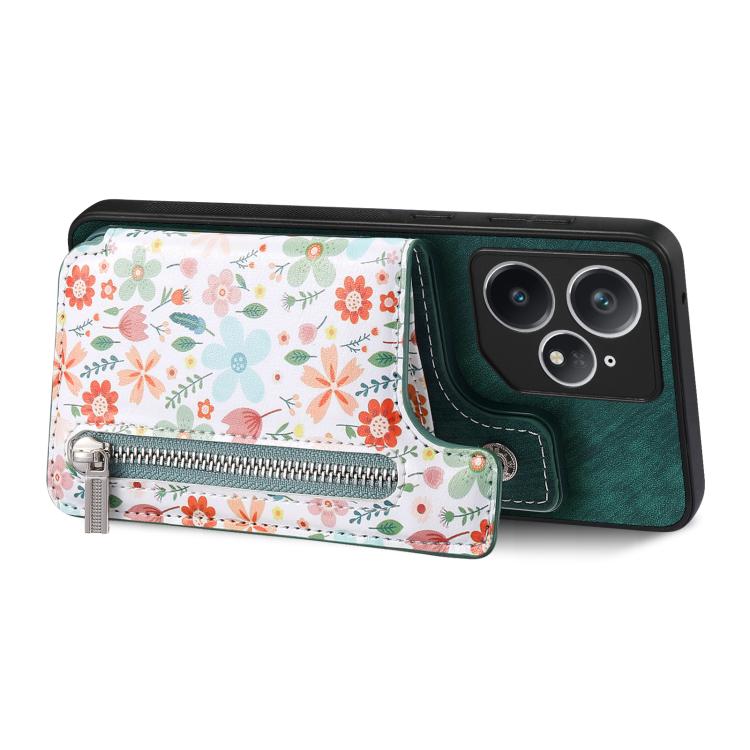 For Realme Neo 7 Retro Painted Zipper Wallet Back Phone Case