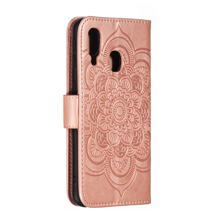 Mandala Embossing Pattern Horizontal Flip Leather Case for Samsung Galaxy A40, with Holder & Card Slots & Wallet & Photo Frame &  Lanyard