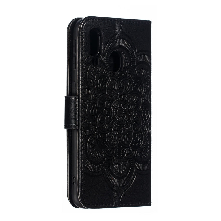 Mandala Embossing Pattern Horizontal Flip Leather Case for Samsung Galaxy A40, with Holder & Card Slots & Wallet & Photo Frame &  Lanyard