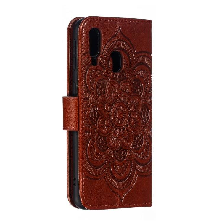 Mandala Embossing Pattern Horizontal Flip Leather Case for Samsung Galaxy A40, with Holder & Card Slots & Wallet & Photo Frame &  Lanyard