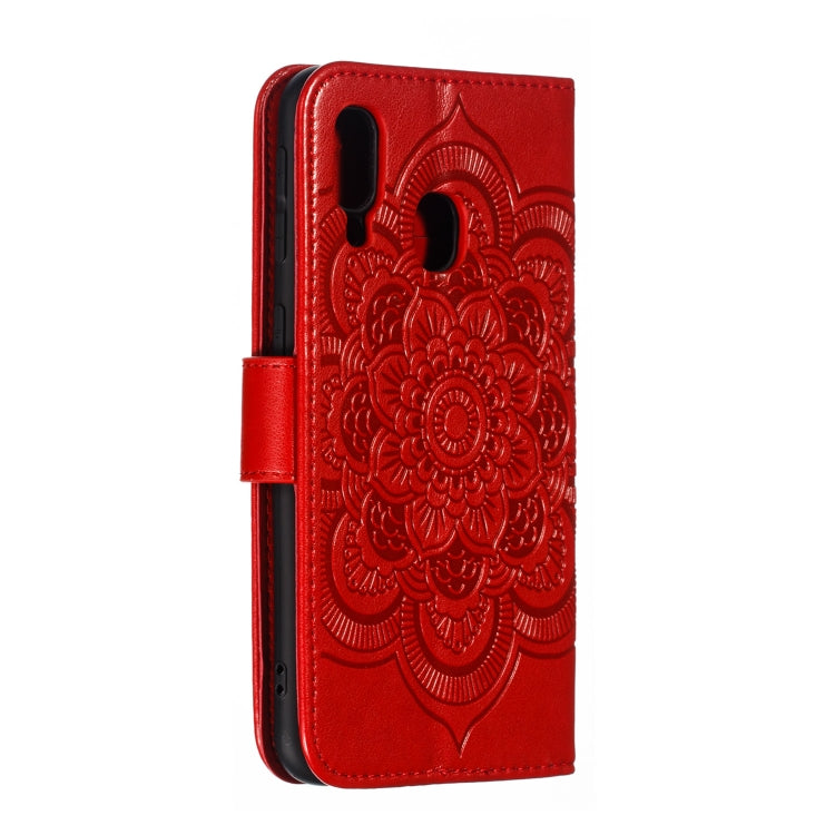 Mandala Embossing Pattern Horizontal Flip Leather Case for Samsung Galaxy A40, with Holder & Card Slots & Wallet & Photo Frame &  Lanyard