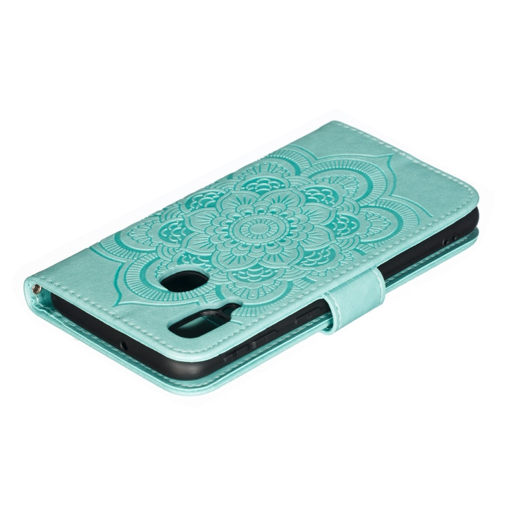 Mandala Embossing Pattern Horizontal Flip Leather Case for Samsung Galaxy A40, with Holder & Card Slots & Wallet & Photo Frame &  Lanyard