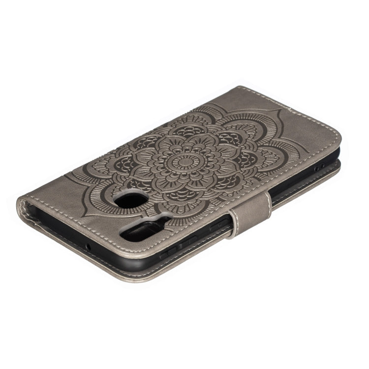 Mandala Embossing Pattern Horizontal Flip Leather Case for Samsung Galaxy A40, with Holder & Card Slots & Wallet & Photo Frame &  Lanyard