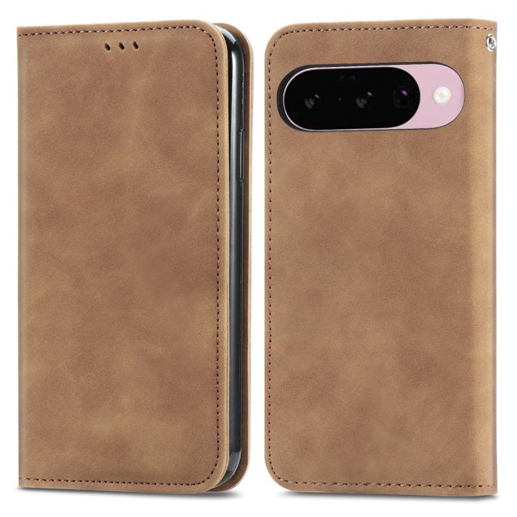 For Google Pixel 9 / 9 Pro Retro Skin Feel Magnetic Flip Leather Phone Case
