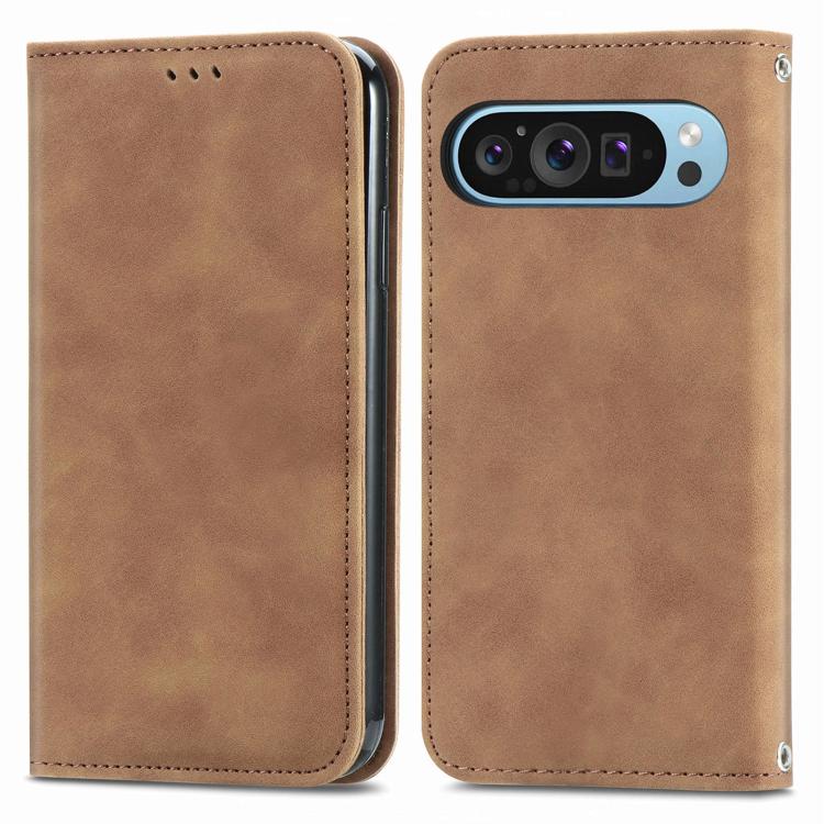 For Google Pixel 10 Pro XL Retro Skin Feel Magnetic Flip Leather Phone Case